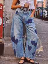 Vaqueros rectos casuales de tiro medio y holgados